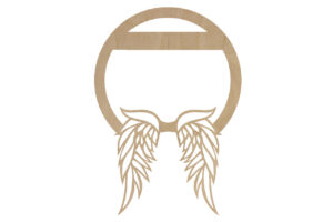 Obręcz 1,5cm szer.20cm ze sklrzydłami i miejscem na tabliczkę