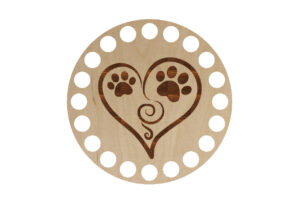 Baza Koło 10cm Łapki z sercem