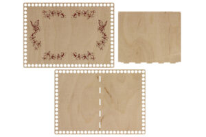 Baza Prostokątna 32x23cm Grawer Kwiaty i motyle Zestaw z przegrodą