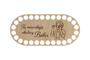 Baza Owal 7x16cm Tu mieszkają okulary Babci